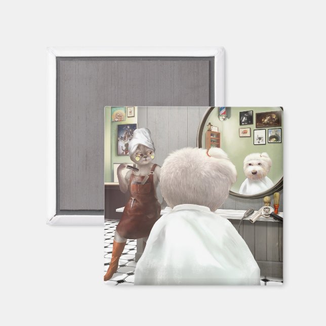 Whimsical Pet Barber Shop Magnet (Front/Back)