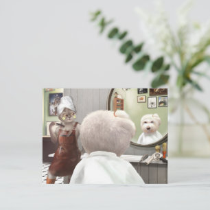 Whimsical Pet Barber Shop Meddelande Vykort