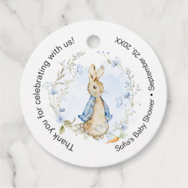 Whimsical Peter Rabbit i Blue Gåvor Etiketter
