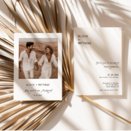 Whimsical Photo Wedding Invite Modern Minimalist Inbjudningar