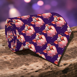 Whimsical Pig Custom Necktie Tie Slips