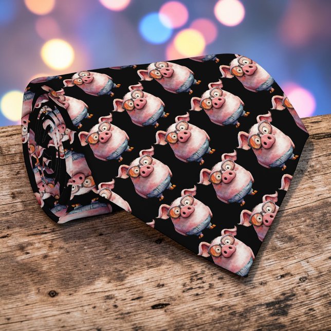 Whimsical Pig Custom Necktie Tie Slips (Skapare uppladdad)