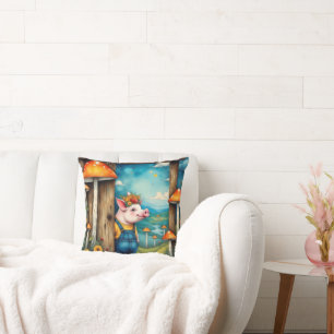 Whimsical Piglet Kudde