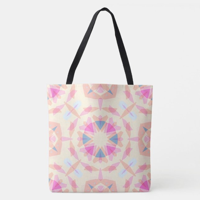 Whimsical Pink Blue Star Pattern Dopamine Decor Tygkasse (Framsida)