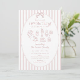 Whimsical Pink Favorite Things Christmas Party Inbjudningar