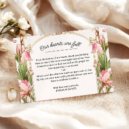Whimsical Pink Floral Art Nouveau Wedding Tack Kort
