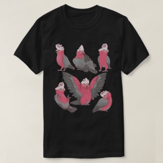 Whimsical Pink Galah Cockatoo Bird Pattern T Shirt