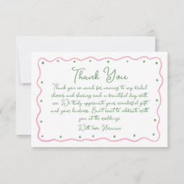 Whimsical Pink Green Hand Painted Bridal Shower Tack Kort