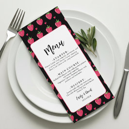 Whimsical Pink Strawberry Wedding Meny