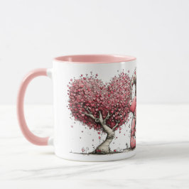 Whimsical Pink Watercolor Ink Gnome Illustration Mugg