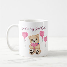 Whimsical Pink You’re My Sweetheart Teddy Bear Kaffemugg