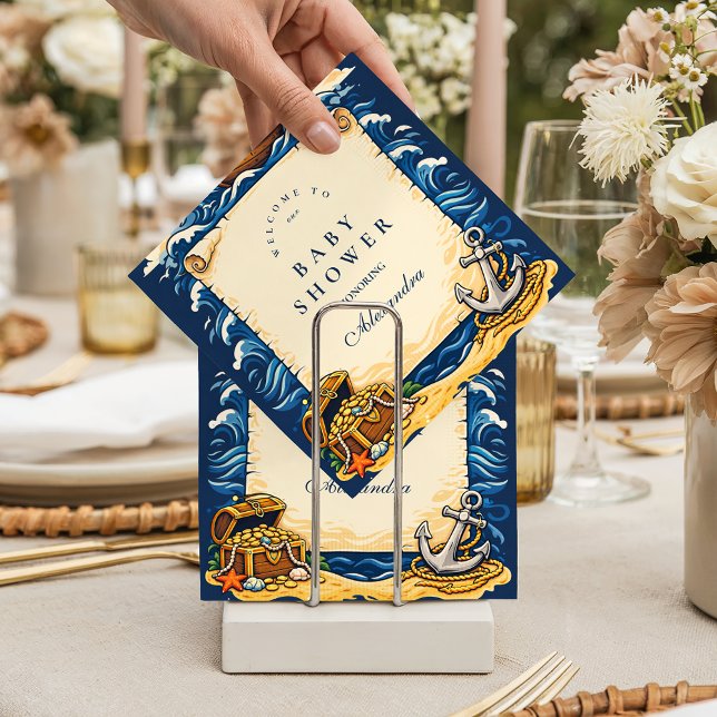 Whimsical Pirate Ship Adventure Baby Shower Pappersservett (Skapare uppladdad)