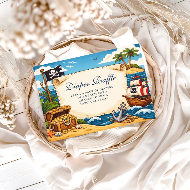 Whimsical Pirate Ship Adventure Diapper Raffle Tilläggskort (Skapare uppladdad)