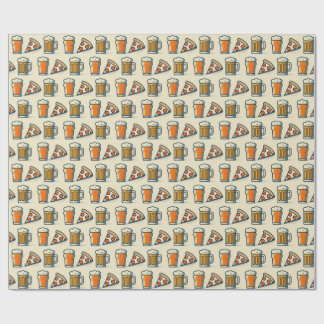 Whimsical Pizza and Beer Pattern Presentpapper
