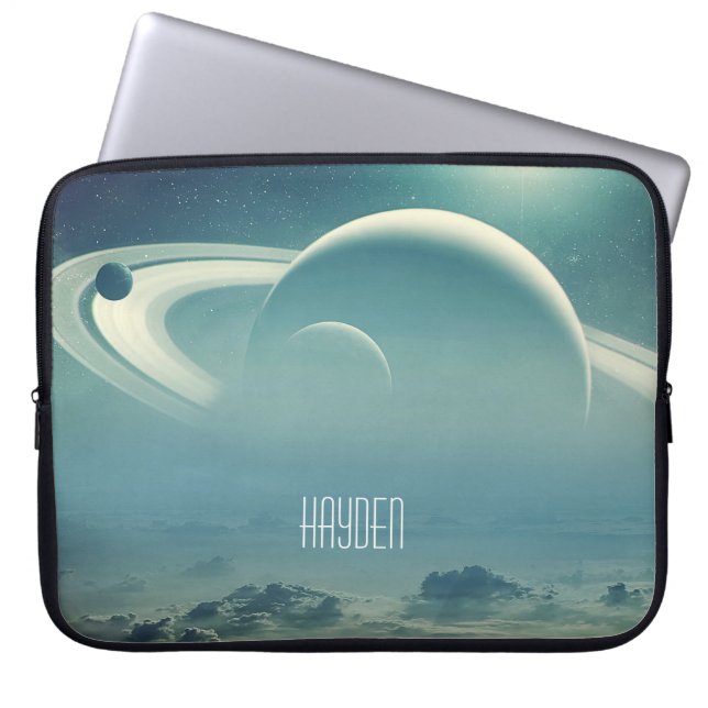 Whimsical Planeter Rymd Drömlandskap Personlig Laptop Fodral (Framsidan)