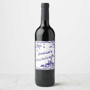 Whimsical Poker Cocktail Sällskapsresa för ungmö W Vinflaska Etikett