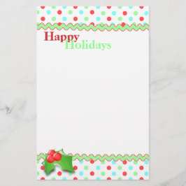 Whimsical Polka Dot Helgdag Stationery Brevpapper