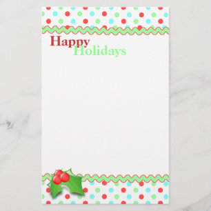 Whimsical Polka Dot Helgdag Stationery Brevpapper