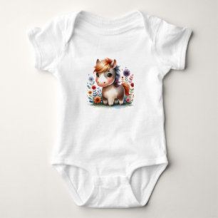 Whimsical Ponny Illustration Kawaii Häst Design T Shirt