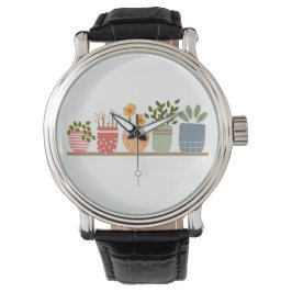 Whimsical Potted Flowers Trädgårdsentusiast Armbandsur