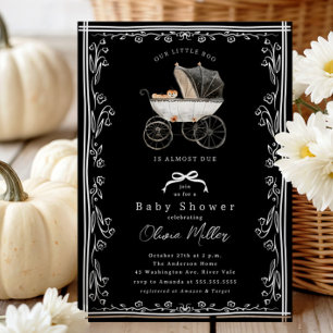 Whimsical Pram Baby Shower-inbjudan Inbjudningar