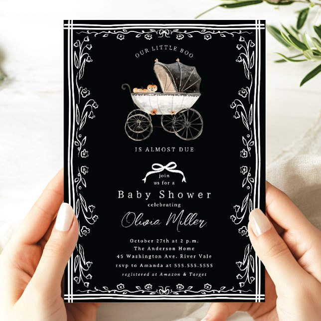 Whimsical Pram Baby Shower-inbjudan Inbjudningar (Skapare uppladdad)