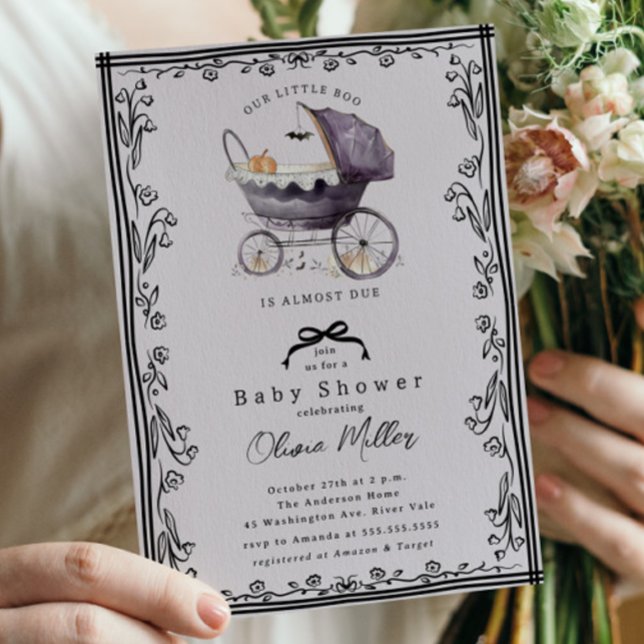 Whimsical Pram Baby Shower-inbjudan Inbjudningar (Skapare uppladdad)