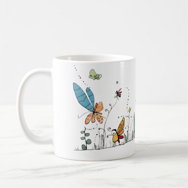 Whimsical present med insekter, present med insekt kaffemugg (Vänster)