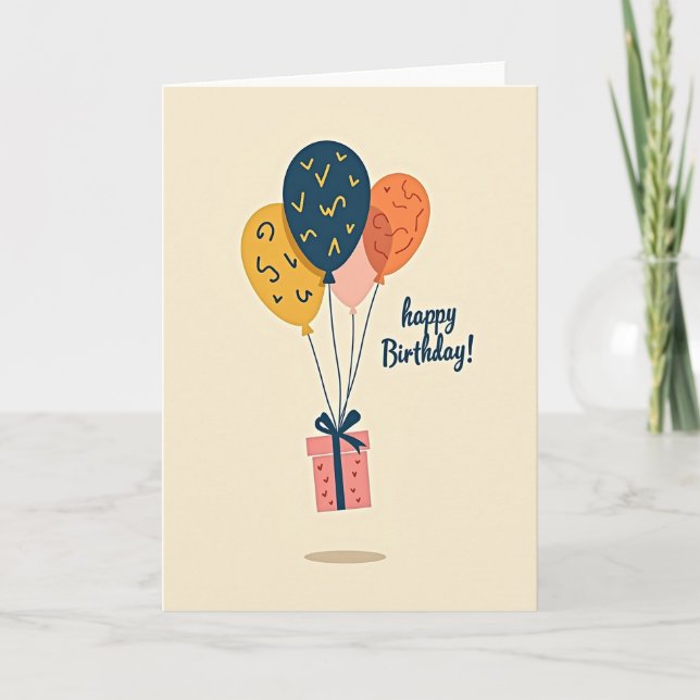 Whimsical presentballongkort kort (Framsida)