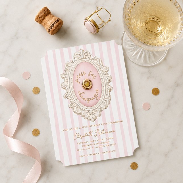 Whimsical Press för Champagne Födelsedag  Inbjudningar (Whimsical Press for Champagne Birthday Invitation)