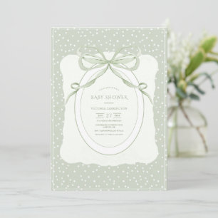 Whimsical prickig vintage baby shower inbjudningar