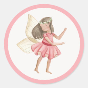 Whimsical Princess Fairy Födelsedagsfest Favor Runt Klistermärke