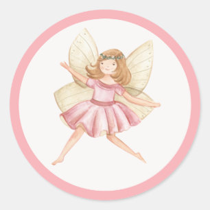 Whimsical Princess Fairy Födelsedagsfest Favor Runt Klistermärke