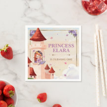 Whimsical Prinsesslott Första Födelsedags Saga Bok