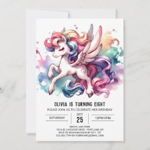 Whimsical Printable Horse Birthday Inbjudningar