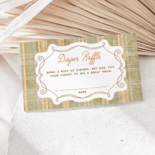 Whimsical Pumpa Baby Shower Blöja Lotteri Tilläggskort
