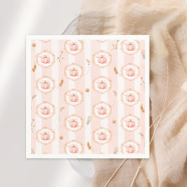 Whimsical Pumpkin Fall Floral Baby Shower Pappersservett