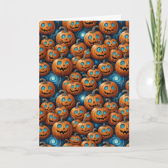Whimsical Pumpkin Halloween Greeting Card Kort (Framsida)