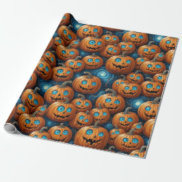 Whimsical Pumpkin Halloween Wrapping Paper Presentpapper