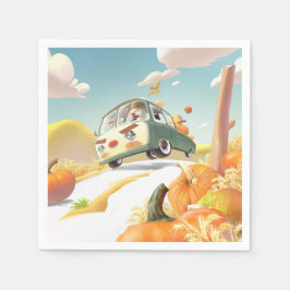 Whimsical Pumpkin Ride Pappersservett