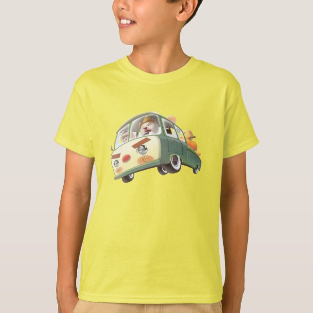 Whimsical Pumpkin Ride T Shirt (Framsida)