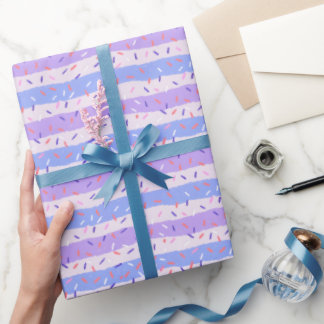 Whimsical Purple Sprinkles and Stripes Presentpapper