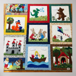Whimsical Quilt Graphic Poster