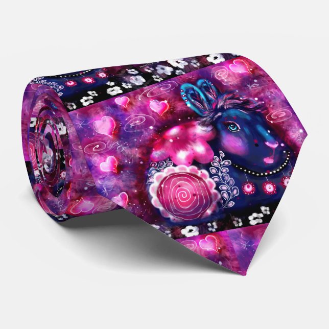 Whimsical Rabbit 'Glamor Bunny' Rosa Lila Slips (Rullad)