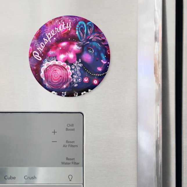 Whimsical Rabbit 'Glamour Bunny' Personalized Magnet (In Situ (Fridge))