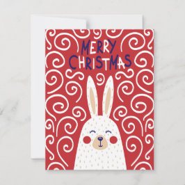 Whimsical Rabbit Julkort