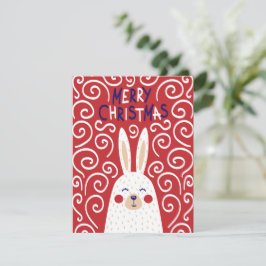 Whimsical Rabbit Julkort