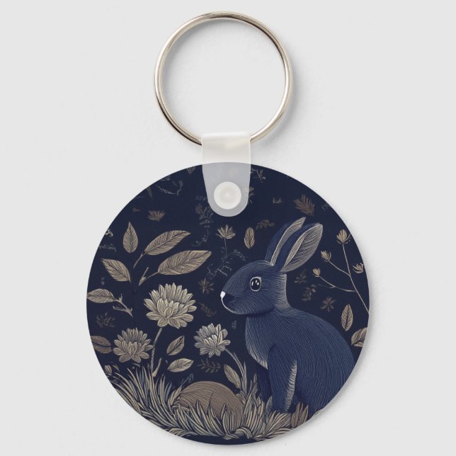 Whimsical Rabbit Nyckelring (Framsida)
