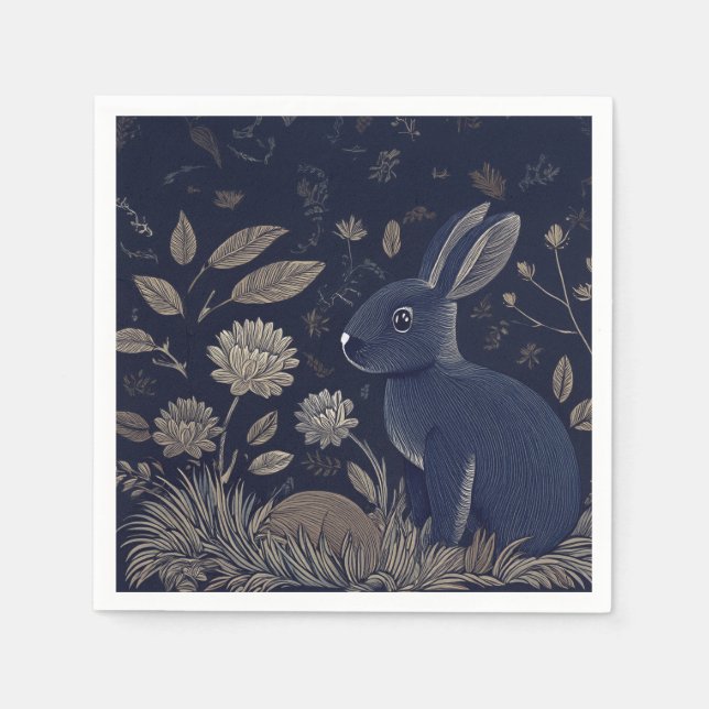 Whimsical Rabbit Pappersservett (Framsidan)