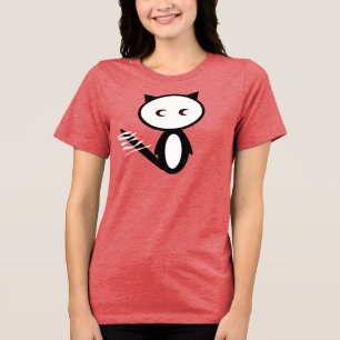 Whimsical Raccoon Cat (Tanuki) Vector Graphic Tee
